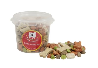 Afbeelding 1 ltr 400 gr Dog treatz super turbo mix door Online-dierenwinkel.eu