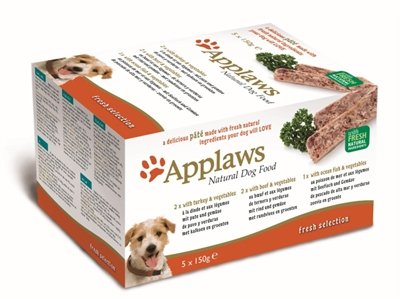 Afbeelding 5x150 gr Applaws dog pate multipack fresh selection hondenvoer door Online-dierenwinkel.eu