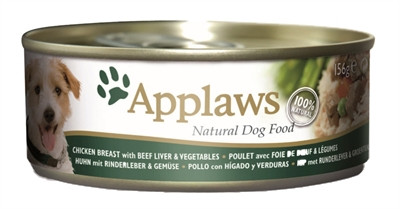 156 gr Applaws dog blik chicken / beef / liver hondenvoer