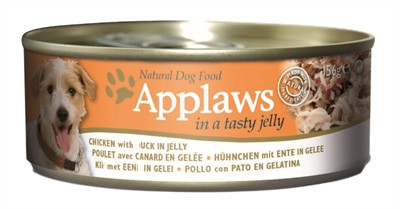 156 gr Applaws dog blik jelly chicken / duck hondenvoer