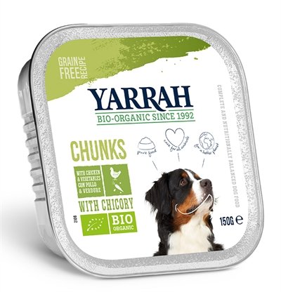 Afbeelding Yarrah - Natvoer Hond Kuipje Chunks met Kip & Groenten Bio - 12 x 150 g door Online-dierenwinkel.eu