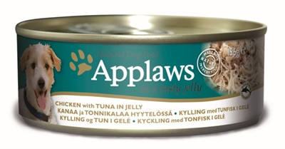 156 gr Applaws dog blik jelly chicken / tuna hondenvoer