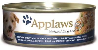 156 gr Applaws dog blik chicken / salmon / rice hondenvoer