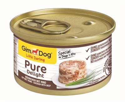 Afbeelding GimDog Pure Delight - Kip met Rund - 12 x 85 gram door Online-dierenwinkel.eu