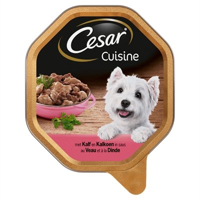 150 gr Cesar alu cuisine kalf / kalkoen in saus hondenvoer