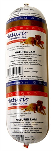 Afbeelding 650 gr Naturis houdbaar lam hondenvoer door Online-dierenwinkel.eu