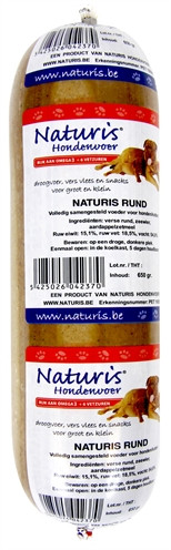 Afbeelding 650 gr Naturis houdbaar rund hondenvoer door Online-dierenwinkel.eu