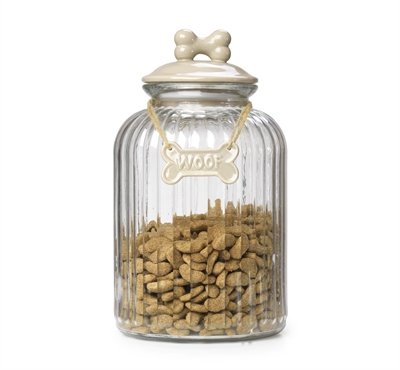 Afbeelding House of paws voorraadpot glas beige 32x17x17 cm door Online-dierenwinkel.eu