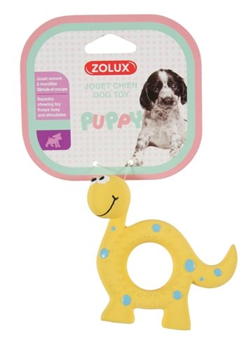 Afbeelding Zolux puppyspeelgoed latex dino geel 9,5x3x9 cm door Online-dierenwinkel.eu