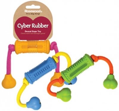 Afbeelding Rosewood cyber rubber roller met touw assorti door Online-dierenwinkel.eu