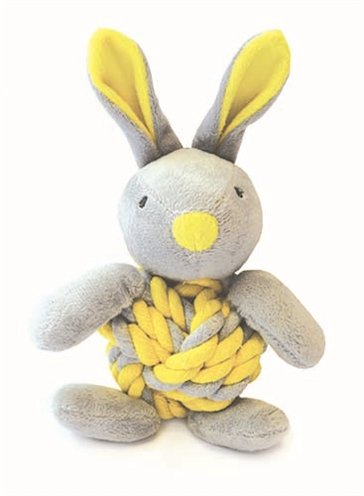 Little rascals knottie bunny touwbal konijn geel 20x15x8 cm