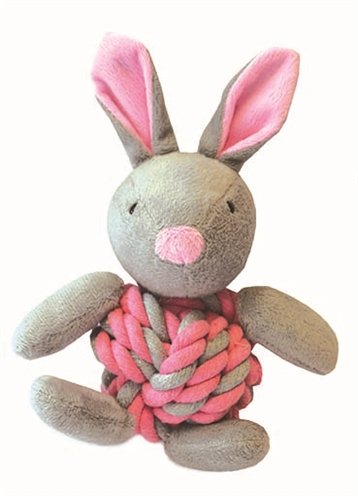 Little rascals knottie bunny touwbal konijn roze 20x15x8 cm