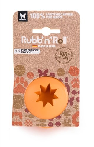 Afbeelding Rubb'n'roll snack bal oranje 7 cm door Online-dierenwinkel.eu