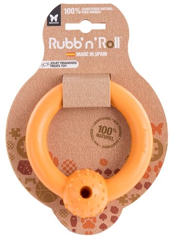 Afbeelding Rubb'n'roll ring snack oranje 14,5 cm door Online-dierenwinkel.eu