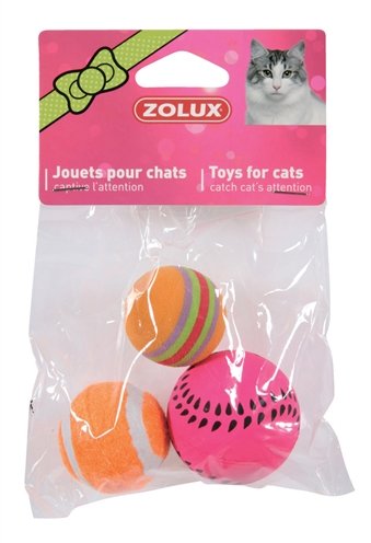Afbeelding Zolux kattenspeelgoed ballen assorti 4 cm 3 st door Online-dierenwinkel.eu