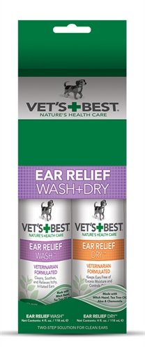 Afbeelding Vets best ear wash & dry combo pack 2x120 ml door Online-dierenwinkel.eu