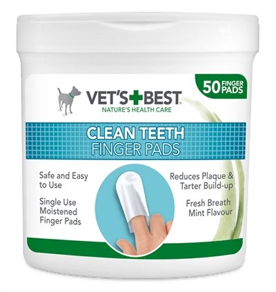 Afbeelding Vets best clean teeth finger pads 50 st door Online-dierenwinkel.eu