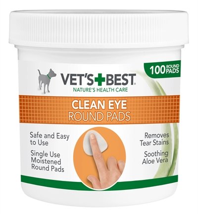 Afbeelding Vets best clean eye round pads 100 st door Online-dierenwinkel.eu