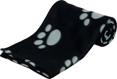 Afbeelding Trixie barney fleece hondendeken zwart/grijs 150x100cm door Online-dierenwinkel.eu