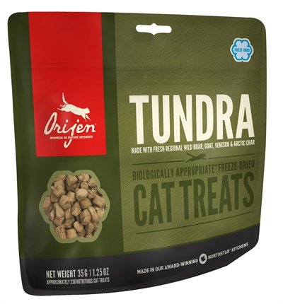 Afbeelding Orijen gevriesdroogd kattensnoepjes tundra 35 gr door Online-dierenwinkel.eu