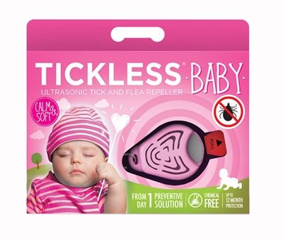 Tickless teek en vlo afweer voor baby's roze