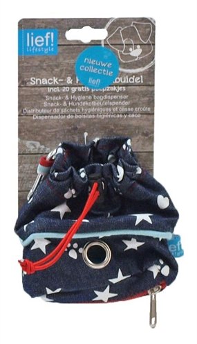 Afbeelding lief! Snack- en Poepzak Buidel - Unisex (inclusief 20 poepzakjes) door Online-dierenwinkel.eu