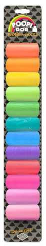 D&d poopi-dog poepzakjes regenboog kleuren 12x15 st