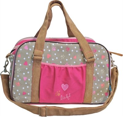 Afbeelding Lief! reistas girls beige / roze 37x18x24 cm door Online-dierenwinkel.eu