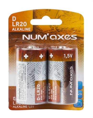 Numaxes alkaline batterij d lr20 1,5v 2 st