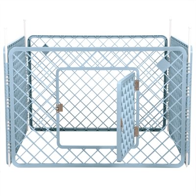 Afbeelding Puppyren 4 panelen blauw 90x90x60 cm door Online-dierenwinkel.eu