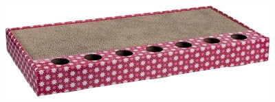 Afbeelding Trixie krabplank karton met balletjes roze 48x25 cm door Online-dierenwinkel.eu