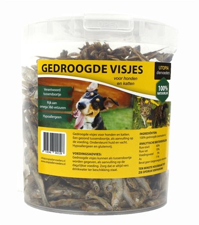 1,2 ltr Gedroogde visjes voor hond en kat