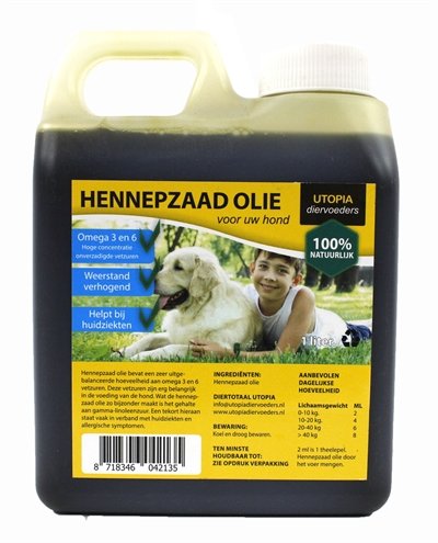 Afbeelding 1 ltr Hennepzaad olie door Online-dierenwinkel.eu