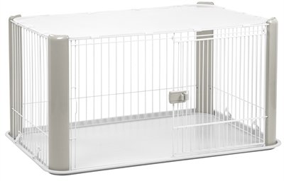 Afbeelding Puppyren met dak grijs 113x79x60 cm door Online-dierenwinkel.eu