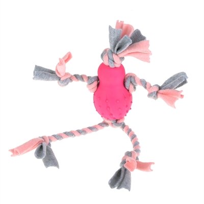 Afbeelding Little rascals flostouw pop met fleece roze 35x10x7 cm door Online-dierenwinkel.eu