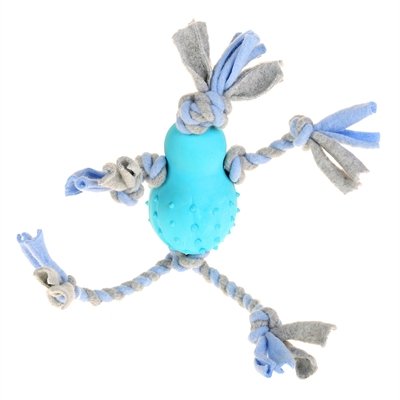 Afbeelding Little rascals flostouw pop met fleece blauw 35x10x7 cm door Online-dierenwinkel.eu