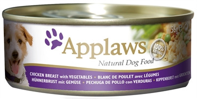 Afbeelding 156 gr Applaws dog blik chicken / vegetables / rice hondenvoer door Online-dierenwinkel.eu