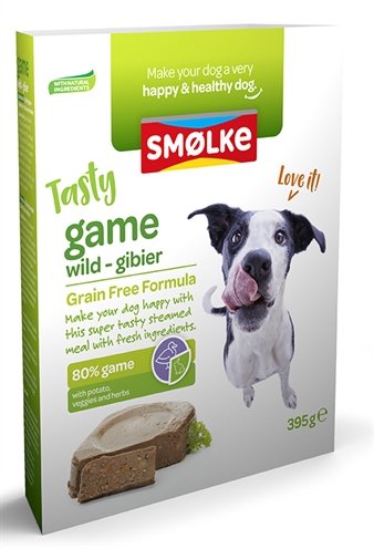 Afbeelding 395 gr Smolke vers gestoomd wild graanvrij hondenvoer door Online-dierenwinkel.eu