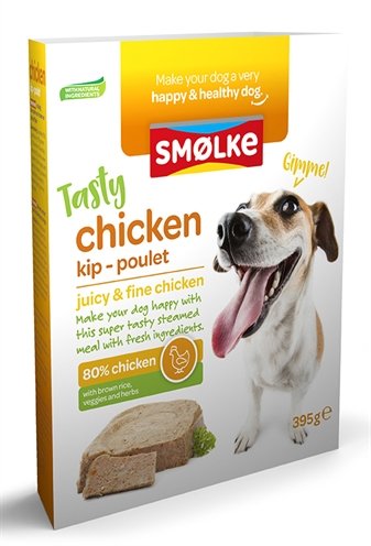 Afbeelding 395 gr Smolke vers gestoomd kip hondenvoer door Online-dierenwinkel.eu