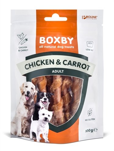 Afbeelding Boxby for dogs sticks Kip & Wortel 100 gram door Online-dierenwinkel.eu