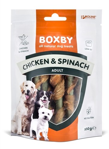 Afbeelding Proline Boxby Chicken/Spinach Sticks 100 g - Hondensnacks - Kip&Spinazie door Online-dierenwinkel.eu