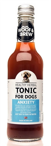 Afbeelding 330 ml Woof&brew anxiety herbal tonic hondenvoer door Online-dierenwinkel.eu