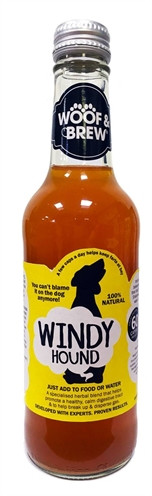 Afbeelding 330 ml Woof&brew windy hound tonic hondenvoer door Online-dierenwinkel.eu