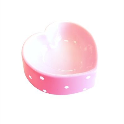 Happy pet voerbak polka dot hart roze 16 cm