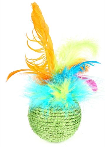 Afbeelding Happy pet cat 'n' caboodle tropical feather roller 20x10x7,5 cm door Online-dierenwinkel.eu