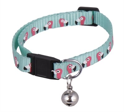 Afbeelding Ministry of pets halsband voor hond flamingo met bedel 28-45x2 cm door Online-dierenwinkel.eu