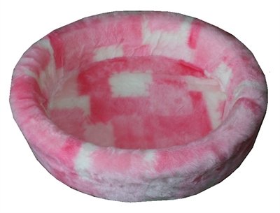 Afbeelding Petcomfort hondenmand bont lapjesdeken roze 56x50x15 cm door Online-dierenwinkel.eu