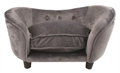 Afbeelding Enchanted hondenmand sofa ultra pluche snuggle donkergrijs 68x40,5x37,5 cm door Online-dierenwinkel.eu