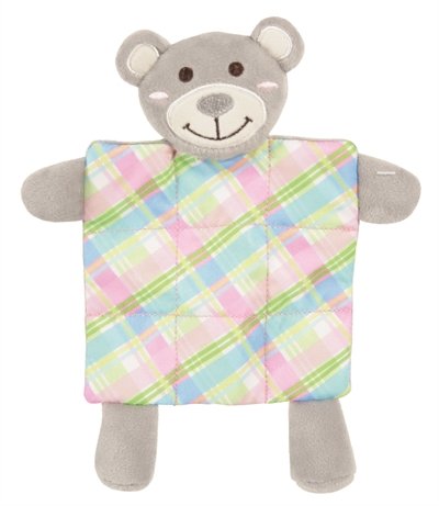 Zolux puppyspeelgoed beer plush plaid crinklestof grijs 17,5x3x20 cm