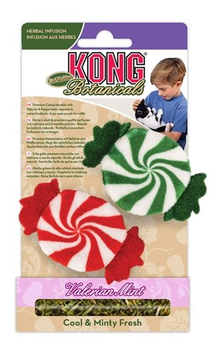 Afbeelding Kong holiday botanicals peppermints hervulbaar 8,5x5x1,5 cm 2 st door Online-dierenwinkel.eu